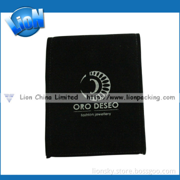Sivler Logo Printing Flap Jewellery Velvet Pouches (R-062)